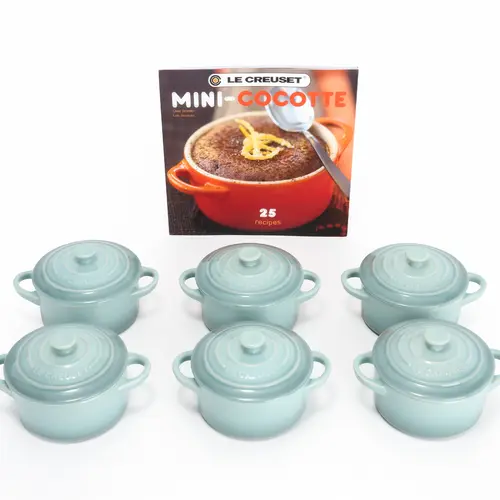 Le Creuset Set of 6 Mini Cocottes with Cookbook