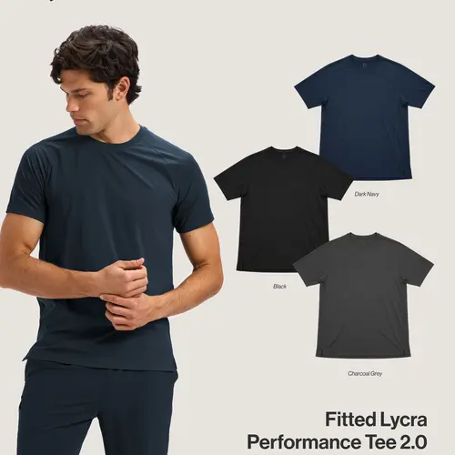 Haus | Fitted Lycra Performance Tee 2.0 | Lightweight Stretch