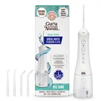 GuruNanda Water Dental Flosser 2.0 XL, 4 Flossing Modes, Cordless & Portable with Smart Timer for Deep Cleaning, 380 ml