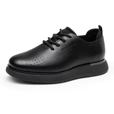 BRUNO MARC Boys' Formal Closed-Toe Oxford Dress Sneakers - Synthetic PU Faux Leather, Perforations, Breathable, Cushioned Insole, Padded Tongue, Thick EVA Midsole Cushions, Rubber Outsole, for 10-11Yr Juniors, Parties/School