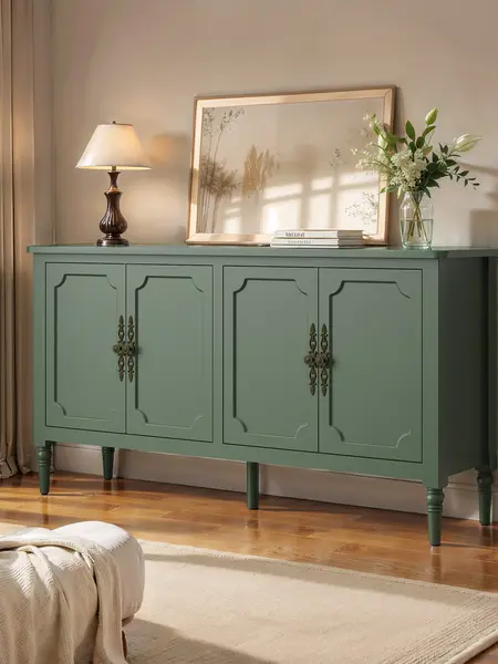 【SohoChic】RoyalCraft Console Table, Sideboard Buffet Cabinet with Storage, Sliding Doors & Adjustable Shelves, Sofa Table Behind the Couch, Modern Accent Coffee Bar for Entryway, Living Room, Dining Room, Kitchen