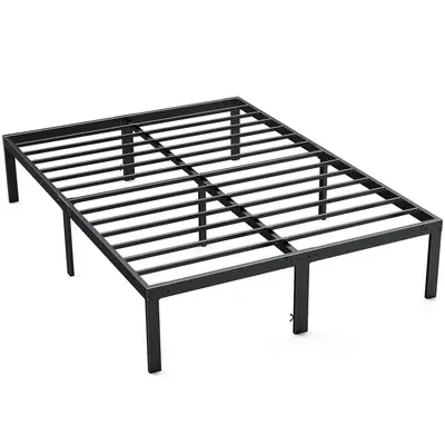 Sweetcrispy Heavy Duty Metal Platform King Size Bed Frame - 14 in Furniture, Under-Frame Storage, Sturdy Steel Slat Support, No Box Spring Needed, Fast Assembly Modern Bed