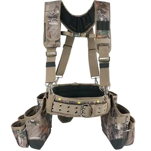MELOTOUGH Padded Camo Tool Belt with Adjustable Shoulder Straps & Ballistic Fabrics - Framers Combo Apron Rig for Construction Pros, 22-Pocket Order for Fast Tool Access, Heavy-Job Big-Guy Fit (Holds Hammers, Nails, Screws),toolupgrade