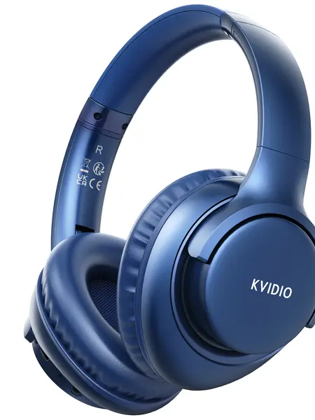 KVIDIO Wireless Bluetooth Over-Ear Headphones - Deep Bass Hi-Fi Stereo, 65H Playtime, Foldable Lightweight, Built-in Mic, Compatible with iOS/Android/PC, Black Hands-Free Wireless Headphones #DealsforYouDays