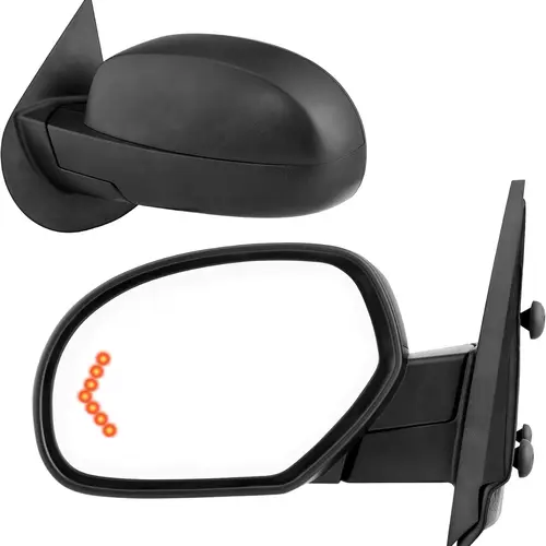 【toolupgrade】YITAMOTOR Towing Mirrors Compatible with 2007-2013 Chevy Silverado GMC Sierra 1500, 07-14 Suburban Yukon XL 1500, Power-Adjustable Glass and Heated with LED Arrow Turn Signal Side Mirrors Pair