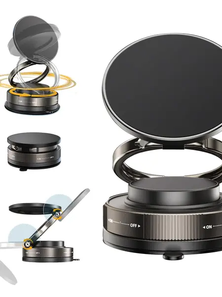 360° Adjustable Vacuum Magnetic Phone Holder, Suction Cup Phone Mount for Magsafe, Portable Cell Phone Holder for Car,Makeup/Gym/Mirror, Fit for All iphone iphone 11 and above