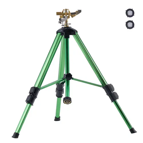 【toolupgrade】VEVOR Impact Sprinkler on Tripod Base Heavy Duty Tripod Sprinklers with Brass Head & 3/4" Connector360 Degree Large Area Coverage Irrigation SprinklerAdjustable Heights Sprinkler for Yard Green,campingessentials,outdoorfurnitureset,camping