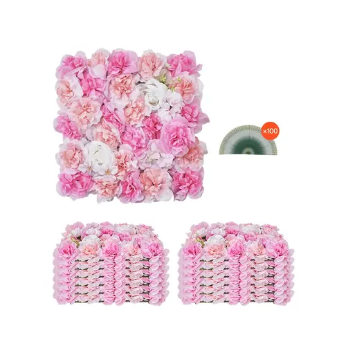 【toolupgrade】VEVOR 3D Bloom Floral Artificial Flower Wall Panel Set, 12 Pcs 15x15 in Flexible Snap-Together Plant Mats, Artificial Flower Bouquet, Natural Look 3D Bloom Depth, Holiday Wall Decor, Home Improvement Accessory