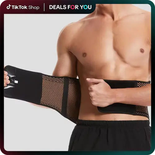 IYDOAMEA Unisex Mid-Waist Copper Back Brace - Breathable 3D Lumbar Support for Lower Back Pain Relief, 1-Size Discreet Daily Healthcare Aid for Heavy Lifting, Herniated Disc, PP-Reinforced Strips