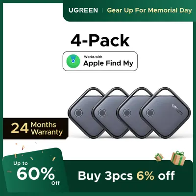 UGREEN Finder Tag Compatible with Apple Offcial Chip ( iOS Only),Anti-lost for Car Key Wallet Luggage Passport with Alarm& Left-Behind Remind Slim Bluetooth Tracker,Gps Signal Protector Smart Tracking,,sohochic