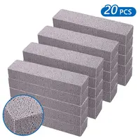 20 Pcs Reusable Abrasive Mineral Pumice Scouring Pads (5.9x1.4x0.9 in), Gray High-Density Safe Non-Toxic Home Care Supplies, Metal-Safe Scrub for Households & Kitchen Surfaces (Sponges & Scouring Pads),sohochic