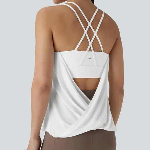 Halara Double Straps Pleated Quick Dry Yoga Cami Top #BackToSchool