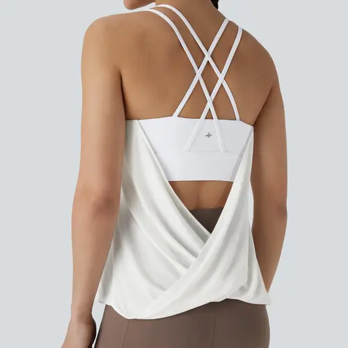 Halara Double Straps Pleated Quick Dry Yoga Cami Top #BackToSchool