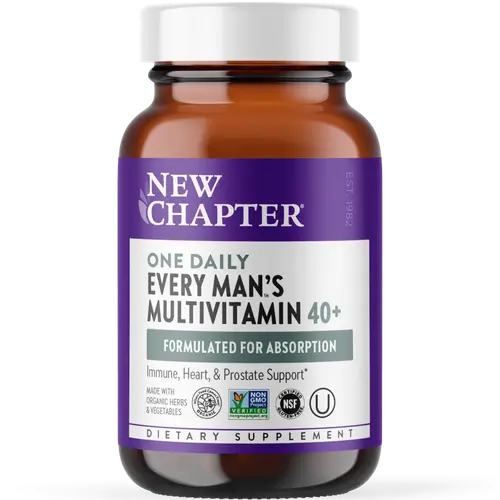 New Chapter Every Man's One Daily Multivitamin 40+ - Energy, Heart, Prostate & Immune Support with Fermented Nutrients - 30ct