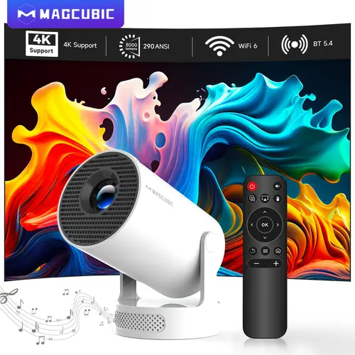 [US warehouse] Magcubic HY300Pro+ 290ANSI Android 14 Portable Projector 8K Videosource Support Allwinner H726 Native 1280*720P WIFI6 BT5.4 Built-in Speaker & Appstore Home Cinema Mini Smart Projector #SohoChic