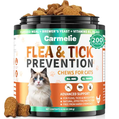 #backtoschool #sohochic Carmelie Flea & Tick Support Cat Treats - 200 Soft Chicken-Flavored Bites, Natural Daily Kitten Treats #TikTokShopBlackFriday