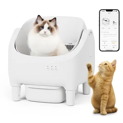 Warcat Automatic Open-Top Cat Litter Box, App Control & Safety Sensors, 15L Waste Bin, Multi-Cat #tiktokshopbacktoschool #sohochic