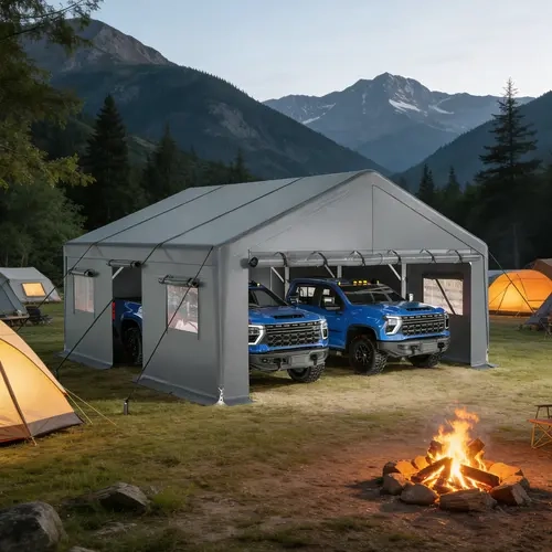 Raybee 2 Cars Carport, 20x20 Metal Carport Heavy Duty, Extra Large Outdoor Car Port with Roll-Up Windows & Doors, Portable Garage Car Shelter #TikTokShopStockUp