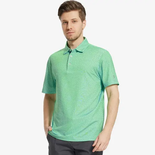 MAELREG Men's Polka Dot Golf Polo Shirt All Over Print Performance Moisture Wicking Athleisure Short Sleeve Casual Top