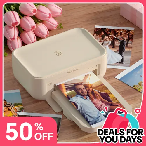 Hanin 4x6 Portable Thermal Dye Sublimation Wi-Fi Mini Printer with AR Video Printing, 20 Glossy Photo Paper Sheets & 1 Ribbon#SummerSale, CP4100 Photo Printer