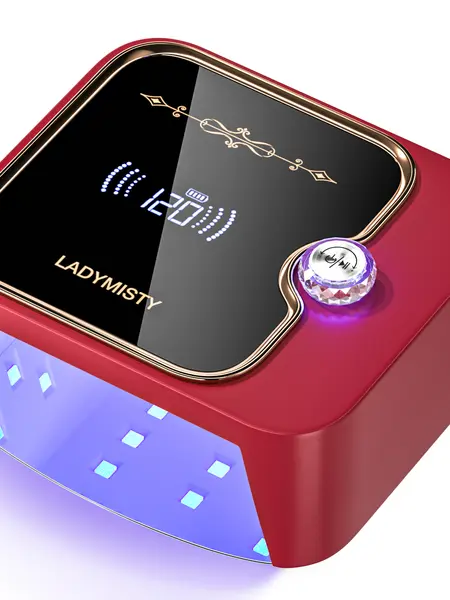 LadyMisty 268W UV Nail Lamp Cordless, Rechargeable UV Light for Gel Nails with Convenient Knob & Full LCD Display Screen, Portable LED Nail Lamp, Professional Nail Dryer for Nail Salon & Home