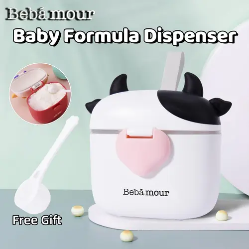 Bebamour Baby Formula Dispenser - Travel-Friendly, Leak-Proof, Non-Toxic, Odourless 450ml Container with Lid, Scoop, Leveller for On-the-Go Storage, Multi-Use Snack Holder, Baby Items, Newborn Baby,back to school,sohochic