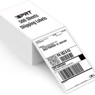 500 Labels – 4" x 6" Direct Thermal Shipping Labels for SP460BT/MT610 Printers, Fanfold Style, Strong Adhesive, Portable Address Labels, Commercial Grade, for Thermal Printers