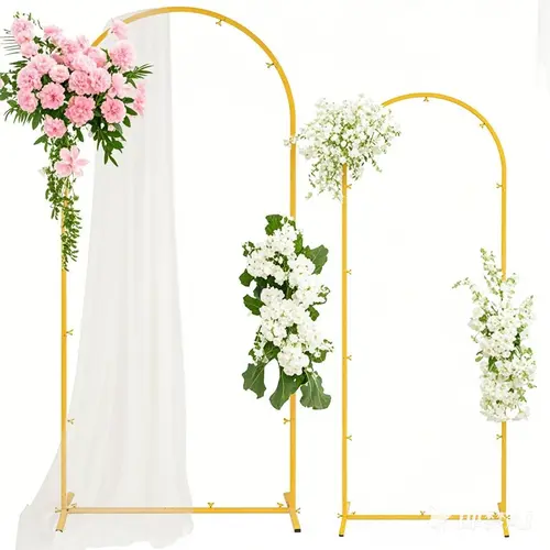 Durable Gold Iron Frame Solid Arch Backdrop Stand - Multi-Size 80cm-120cm (0.6ft Minimum), Decorations Supplies for Wedding, Party Festive Needs