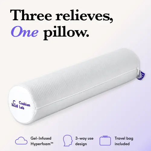Cushion Lab | Neck Roll Pillow — Neck Relief, Every Day — Memory Foam Bolster for Neck, Lumbar & Leg Support