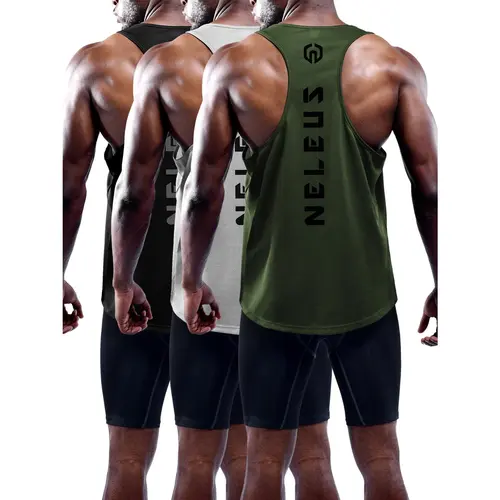 NELEUS All Season Men's 3 Pack Dry Fit Y-Back Muscle Tank Top Athletic Training Apparel Yoga Sports Vest Workout Vest Gym Casual Wear summerwins tiktokshopbacktoschool