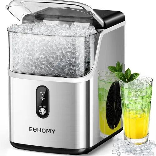 Euhomy Best-Selling  Nugget Ice Makers Countertop 35lbs/24H&33lbs/24H Pebble Ice Maker with Self-Cleaning Sonic Function, Compact Design & One-Year Warranty Service, Nugget Ice Machine, Icemakermachine
