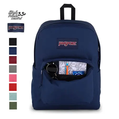 JanSport SuperBreak Plus Backpack with 15-inch Laptop Sleeve Jan Sports Back Pack Durable, Lightweight & Perfect for School, Travel & Work Black Navy Red Blue