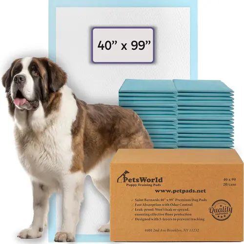 PetsWorld 4XL (40x99 in) 5-Layer Puppy Training Pads, Training Pee Pads for Dog Potty Training, Puppy Training Pad