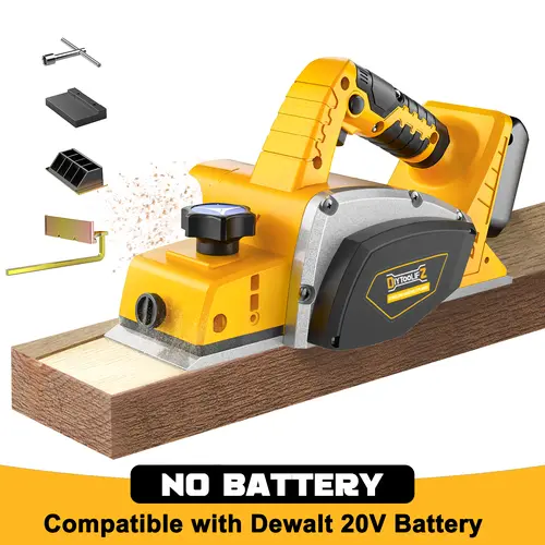 Cordless 3-1/4" Electric Hand Planer Compatible with Dewalt 20V Battery (NO Battery!!) Power Wood Planer for Carpenter Woodworking & DIY Edge toolupgrade