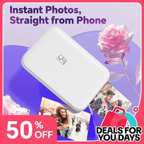 HPRT MT53 Mini Photo Printer - 2x3" Self-Adhesive Instant Color Photos, Lightweight Compact Wireless Bluetooth Sticker Printer for iPhone & Android, Included Supplies, Ideal Gifts & Mini Useful Gifts#SummerSale