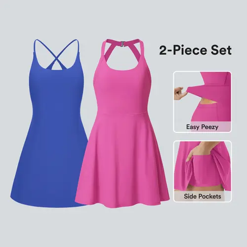 Halara 2-Piece Softlyzero Backless Sleeveless Active Dresse Set--Easy Peezy Edition #BackToSchool