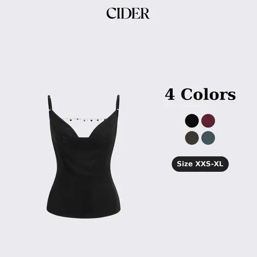 Cider Cowl Neck Backless Chain Detail Cami Top