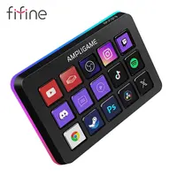 fifine AmpliGame D6 Gaming Stream Controller Pad - PC Gaming Accessories with 15 Macro Keys, Trigger Actions for OBS/Twitch, Shortcut Keypad for Streamer, Content Creator Gamer Stuff, Touchscreen Compatible with Mac/PC