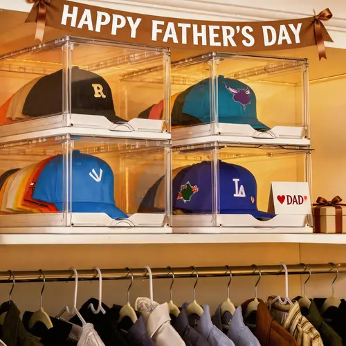 Vtopmart 2-4 Pack Hat Organizer for Baseball Caps,Clear Hats Holder Box with Drawer for Sports Fans, Large Cap Storage Display Case with Sliding Tray, Stackable Rack with Magnetic Door,Each Holds 12 Hats,kid's hat station,BackToSchool,HomeEssentials