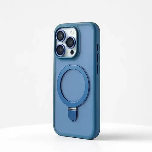Matte Metal Ring Kickstand Skin Feel Matte Phone Case with Hard Bumper Cover and Wireless Charging for Iphone 17, 16, 15, 14, 13, And 12 Pro Max - a Perfect Gift. Protective Shockproof Casing