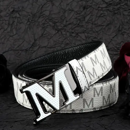 Men's Business Fashion Letter Buckle Belt, Casual Alphabet Print Belt for Jeans Trousers, Trendy Versatile & Exquisite Belt for Birthday Gift, Casual Dress Belt for Men