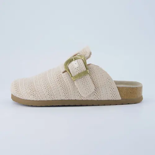 Cushionaire Dumbo Slip On Clogs For Women | Textured Knit Upper Clogs With Adjustable Buckle | Classic Closed Toe Mule Design For Everyday Indoor and Outdoor Wear