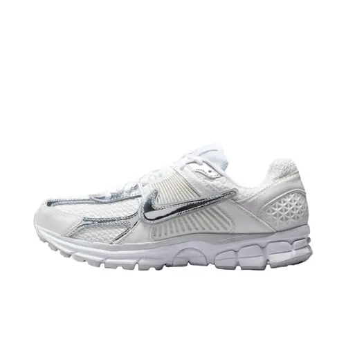 NIKE Women's Zoom Vomero 5 Running Shoes - Leather Mesh Upper, Metallic Chrome Toe, Zoom Cushion, Breathable, Casual Jogging Shoes, Running Casual Sneakers, Walking Footwear for Daily Comfort