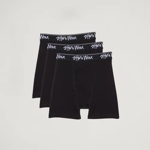 Men Cotton Boxer Briefs Black Stretchy
