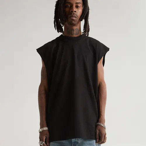 SHAKA WEAR 7.5oz Garment Dyed Muscle Tee Sleeveless Crew Neck T-Shirt Streetwear Casual Round Neck Tshirt