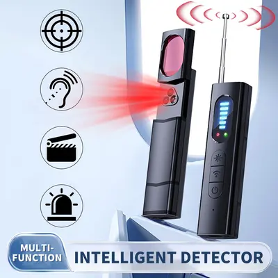 Portable Signal Detector | Wireless Signal Scanner | Infrared Lens Finder | Compact Travel Safety Device, Pc Body For Daily Carry, Pocket‑Ready Size, Durable Pc