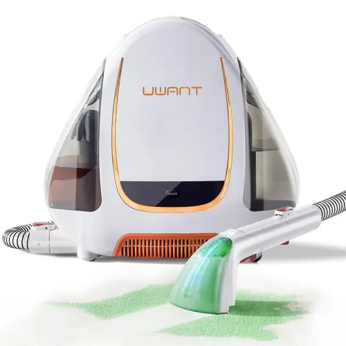 Uwant Portable Carpet & Upholstery Cleaner Machine, 15Kpa Powerful Suction Small Handheld Cleaner, Carpet Shampooer for Rug, Couch, Furniture, Pet Stains, Car, Auto Detailer, B100, White and Orange，car vacuum cleaner,back to school,back to school haul,soh