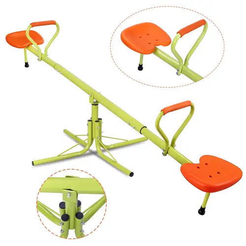Segawe 2-Seat/4-Seat Kids Spinning Seesaw - 360° Spin Metal Playground Equipment, Safe Durable Swivel Teeter-Totter, Playground Set, Toddler Outdoor Toy, Sports Kids Toys for Home Use,sohochic