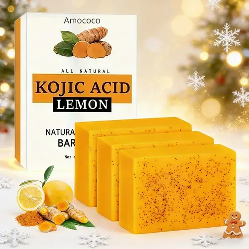 Honey Lemon Turmeric Soap 100G Set,  Body Cleansing Daily Moisturizing Natural Blend Skin Repair Hydrating &Turmeric Set Series.