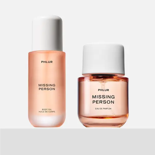 PHLUR Missing Person Daily Ritual Duo - Eau de Parfum + Body Oil Set with White Musk, Jasmine & Sandalwood (50mL + 4 fl oz)